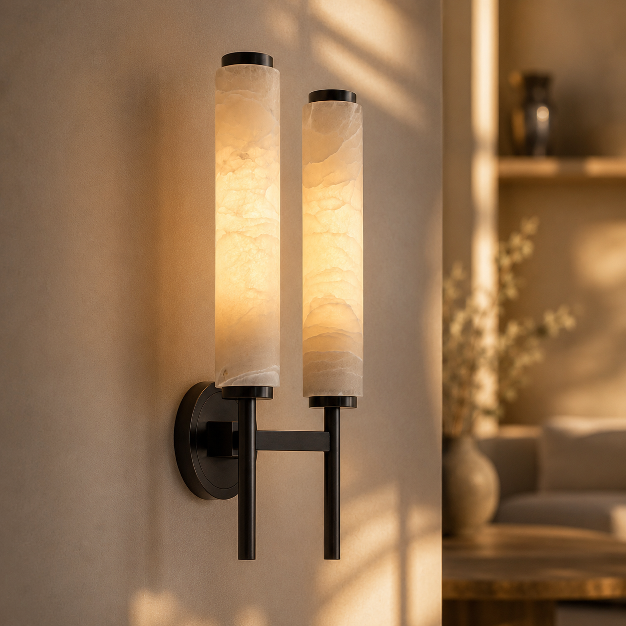 Double marble wall light – TESSA