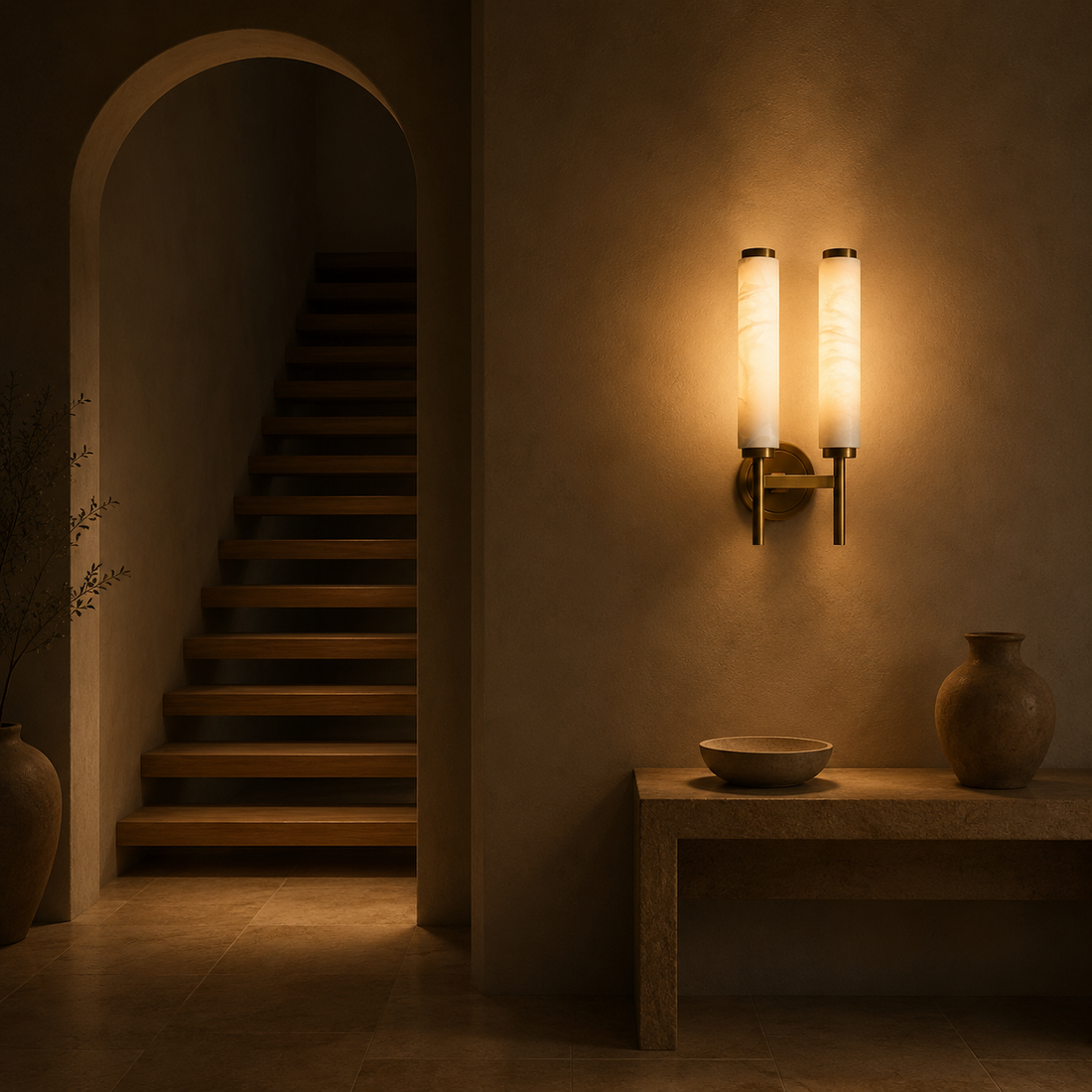 Double marble wall light – TESSA