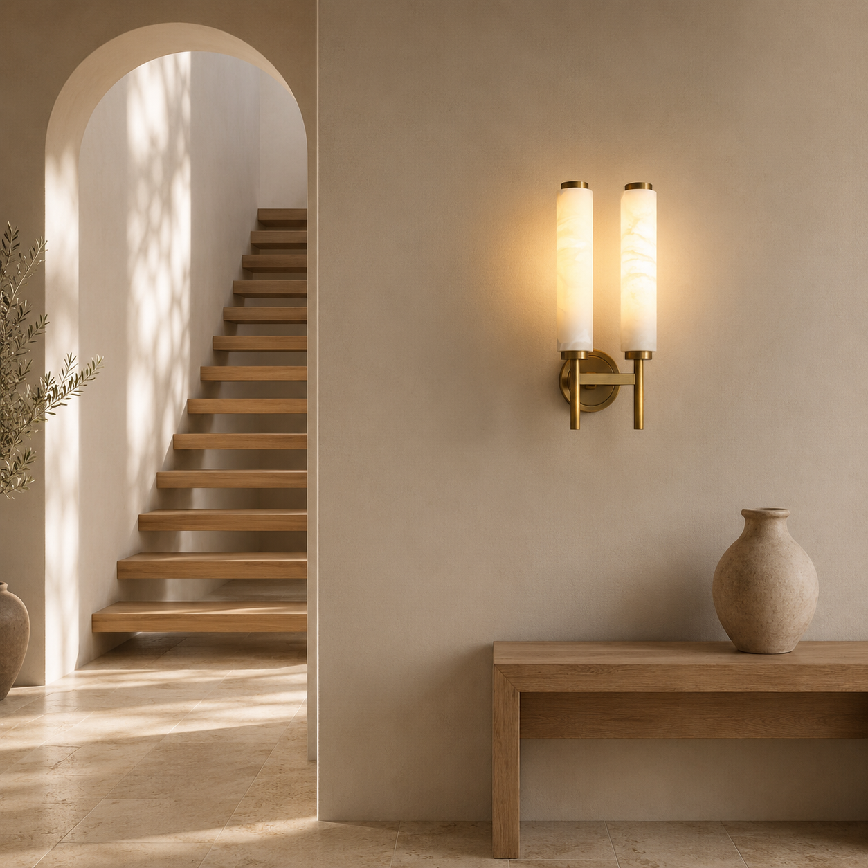 Double marble wall light – TESSA