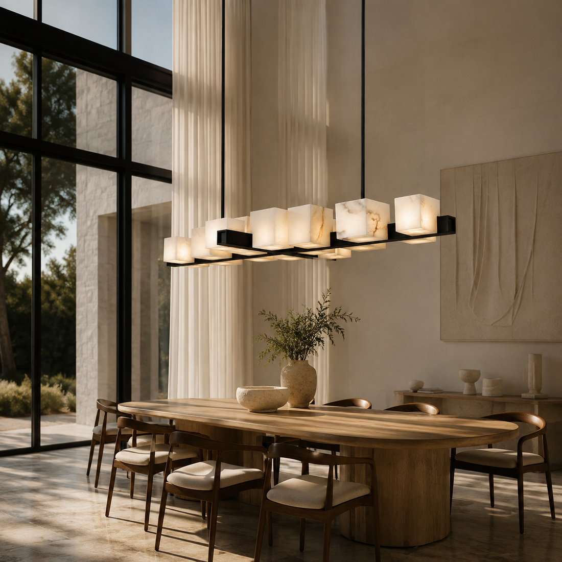 Linear marble chandelier – RIGA