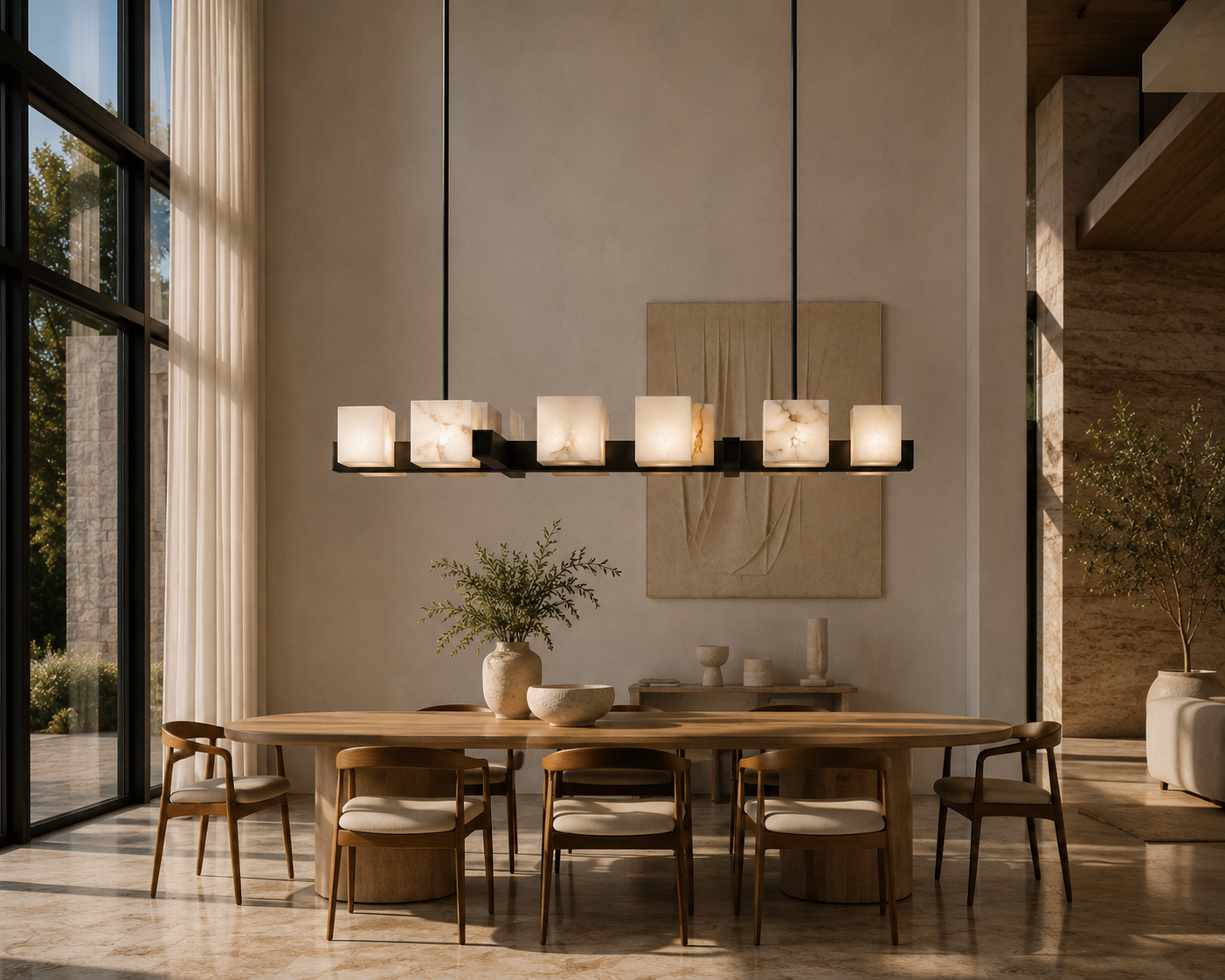Linear marble chandelier – RIGA
