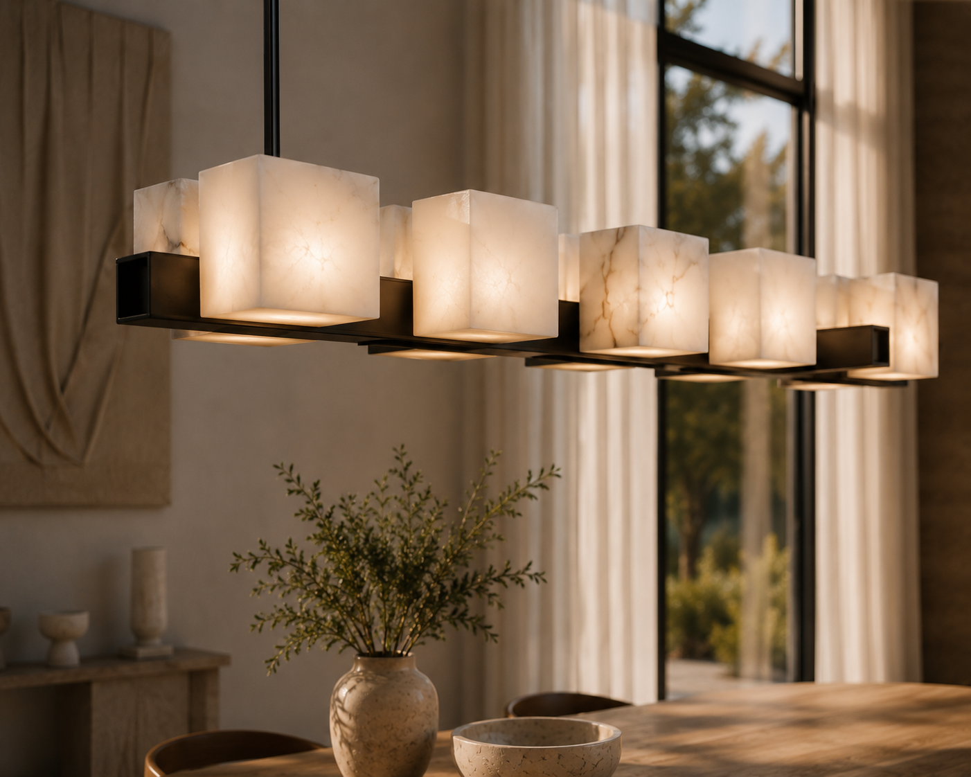 Linear marble chandelier – RIGA