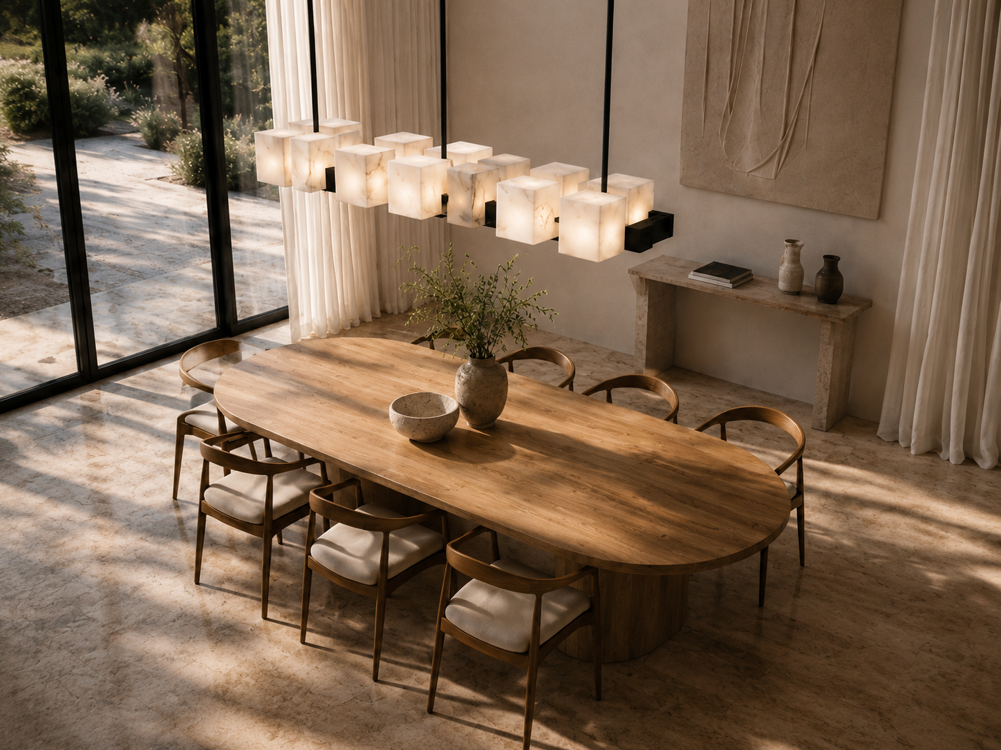 Linear marble chandelier – RIGA