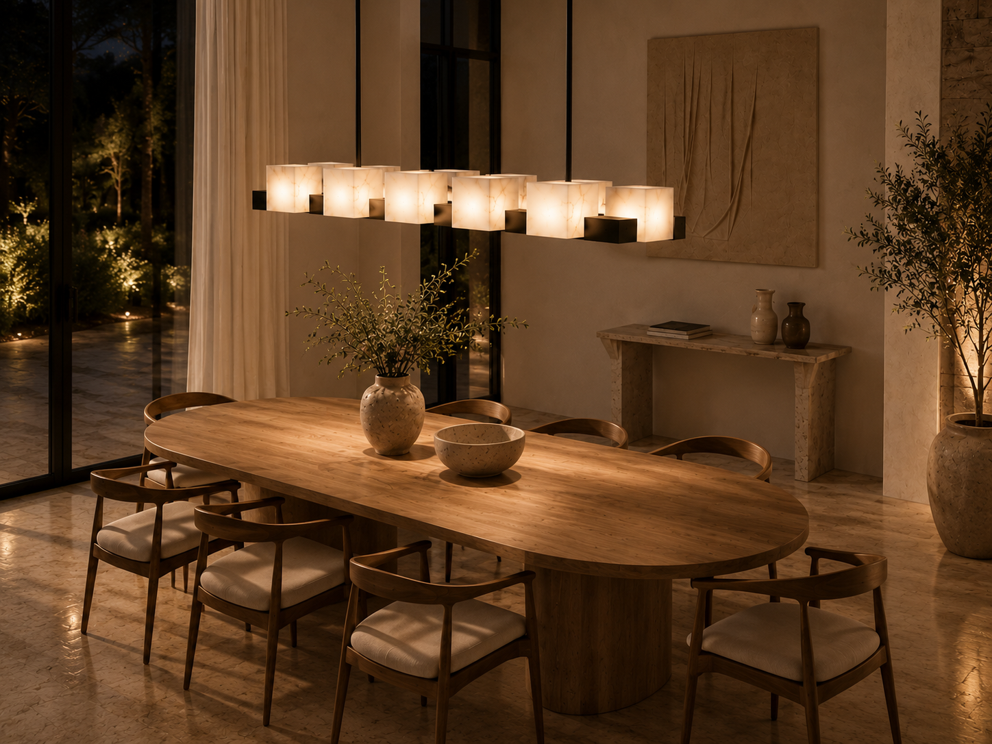 Linear marble chandelier – RIGA