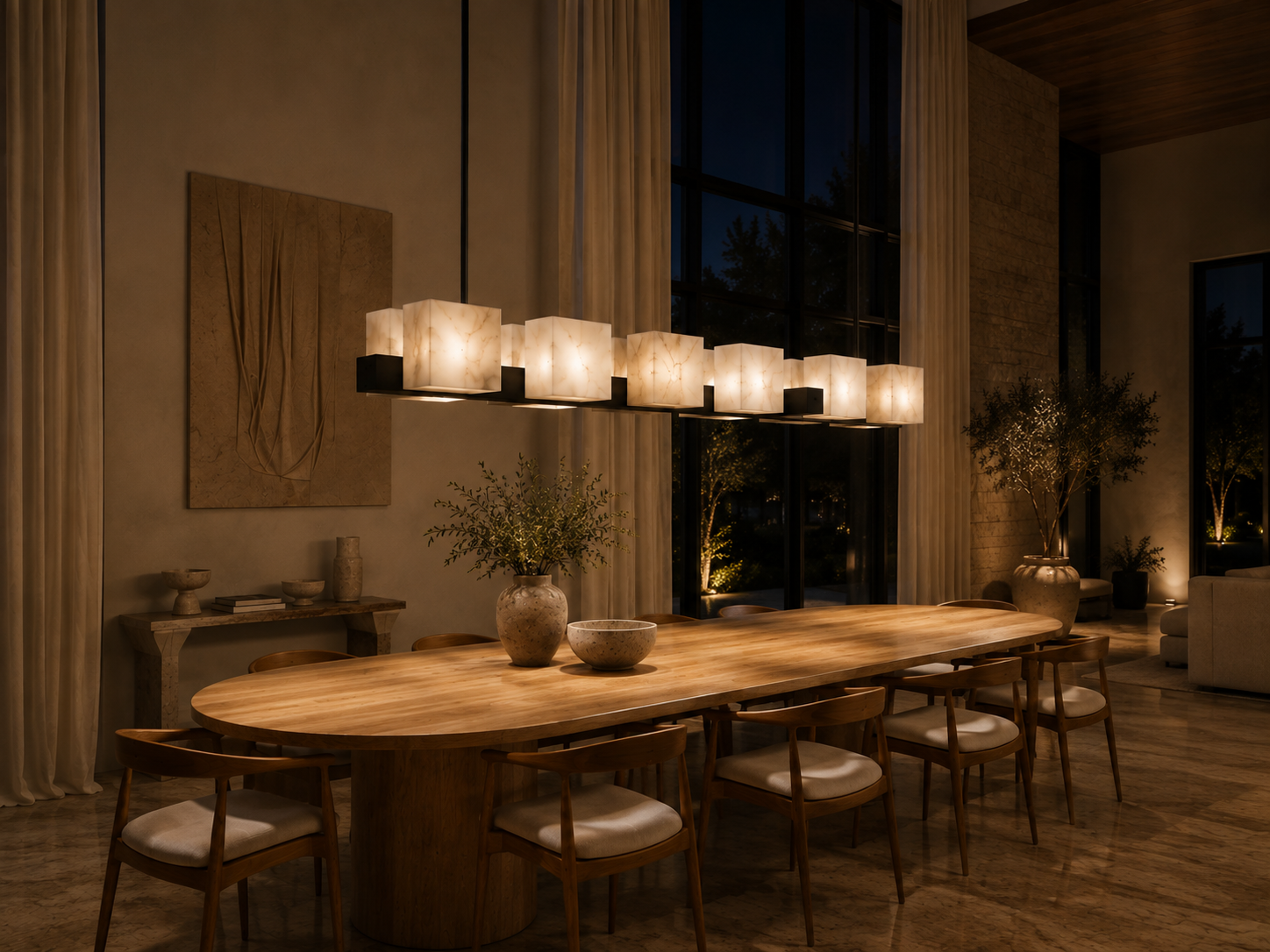 Linear marble chandelier – RIGA
