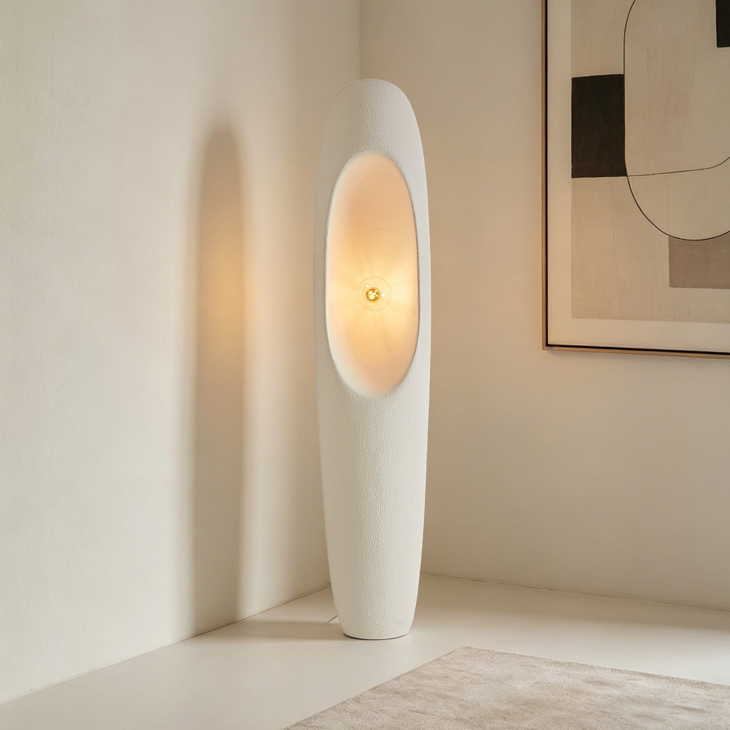 Wabi-Sabi Style Art Bedroom Floor Lamp, Nordic Japanese Minimalist Designer Living Room and Study Ambient Upright Lamp