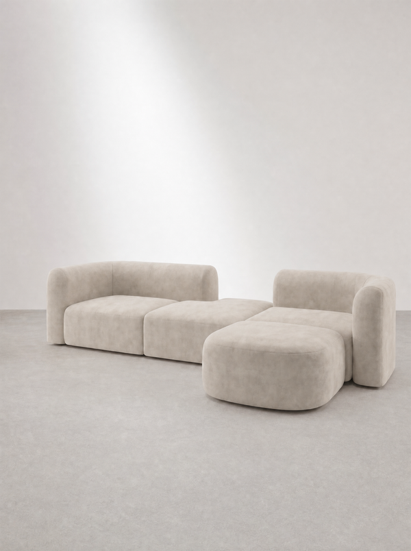 Canapé arrondi velours – ELOMA