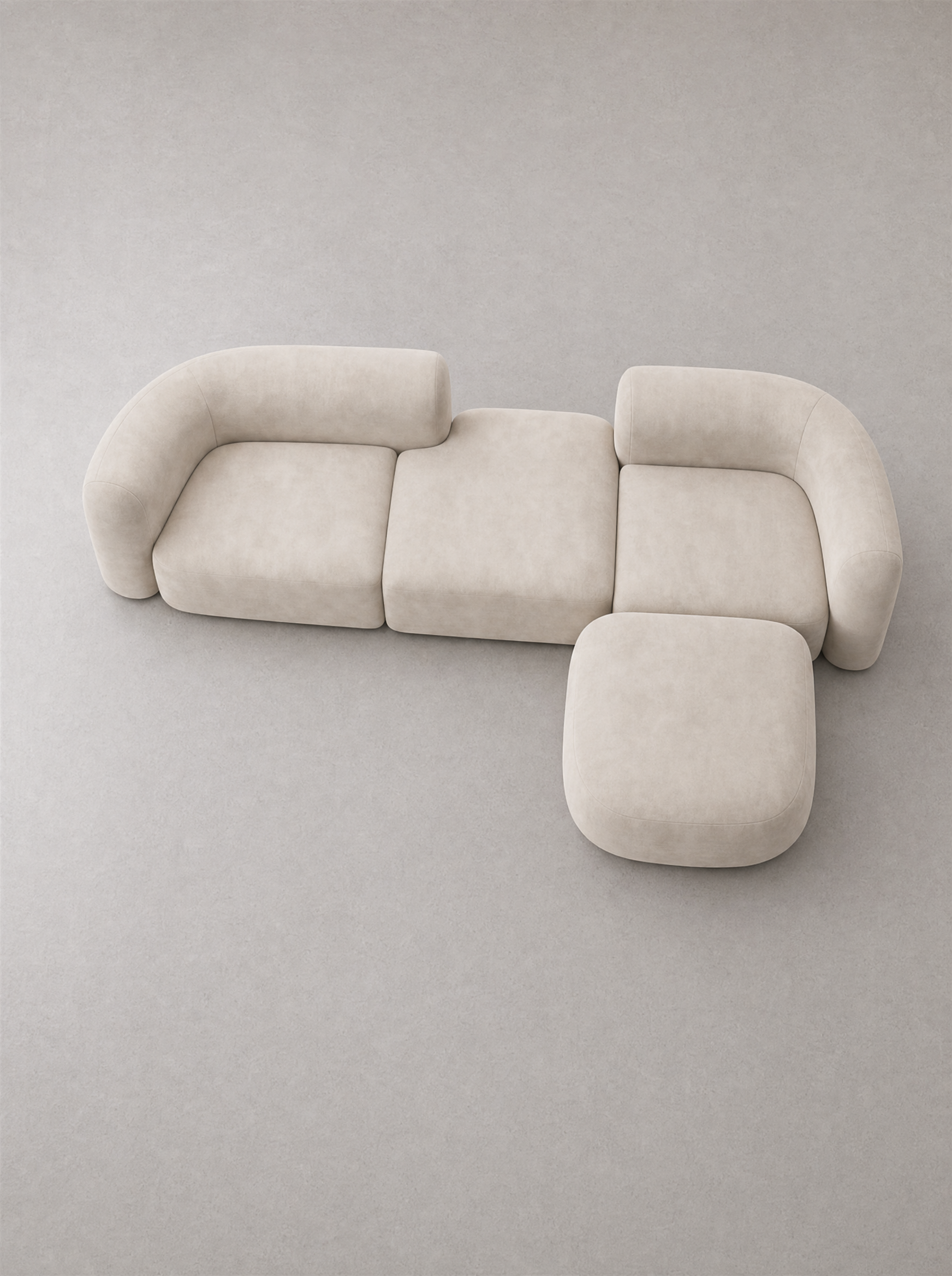 Canapé arrondi velours – ELOMA