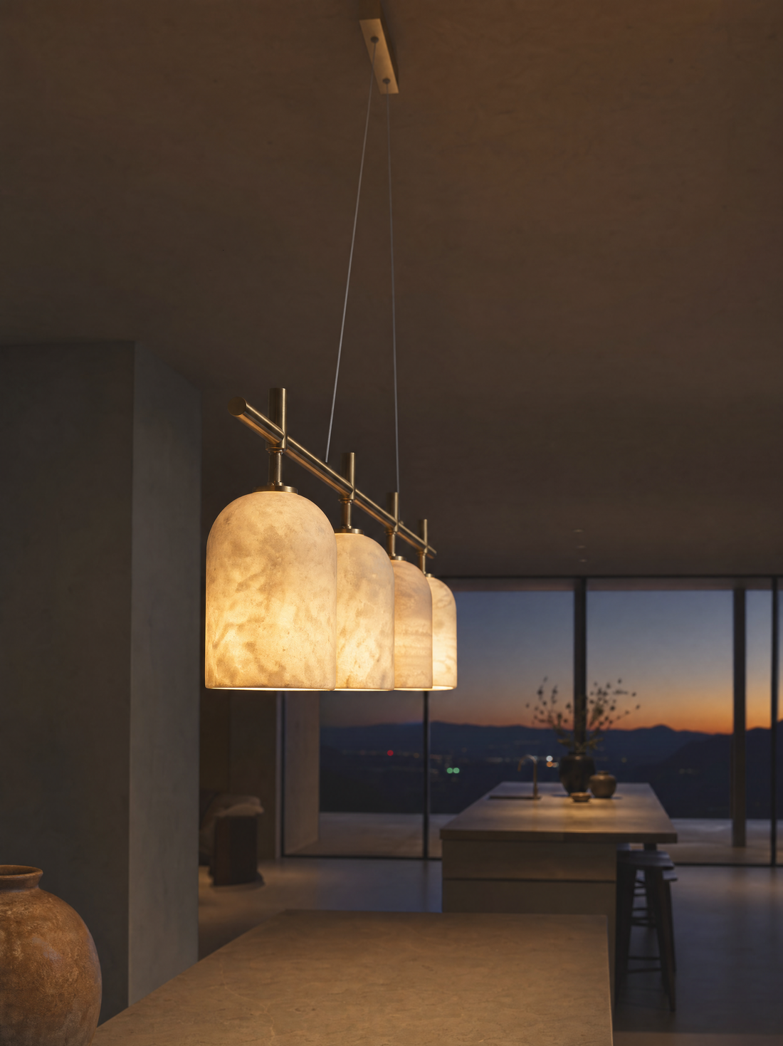 Lineare Alabaster-Pendelleuchte – FILA