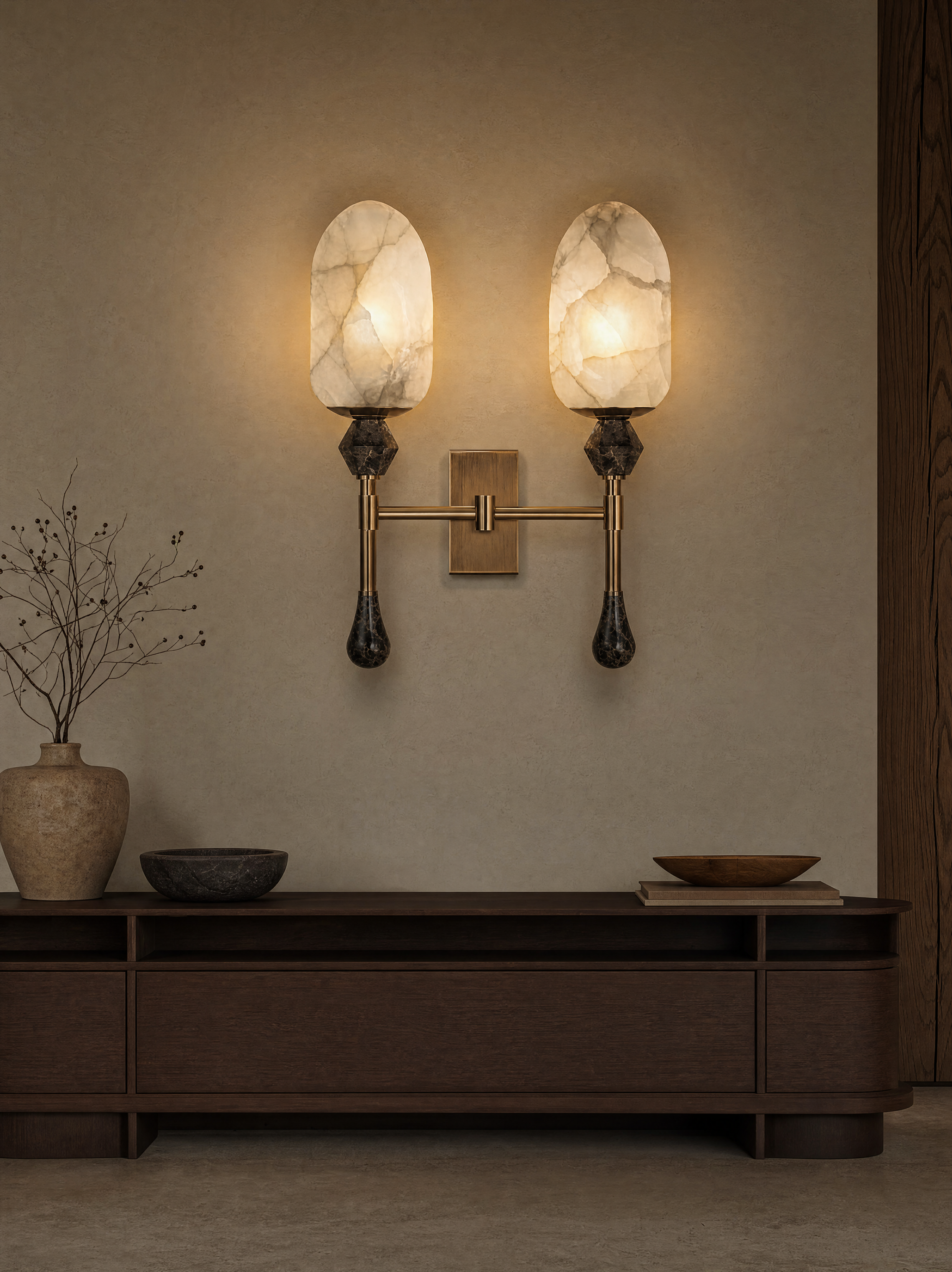 Alabaster-Wandleuchte – GEMMA